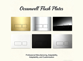 Placas de descarga Oceanwell: criando itens essenciais para banheiro com fabricação profissional, adaptabilidade e personalização