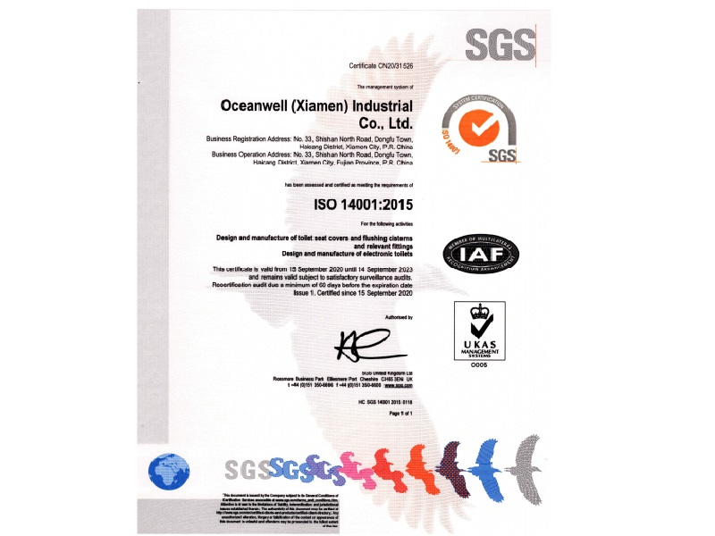  Oceanwell atinge ISO  14000 certificação ambiental